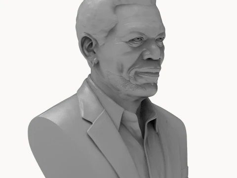 Morgan Freeman 3D Printable Bust 3D Print Model