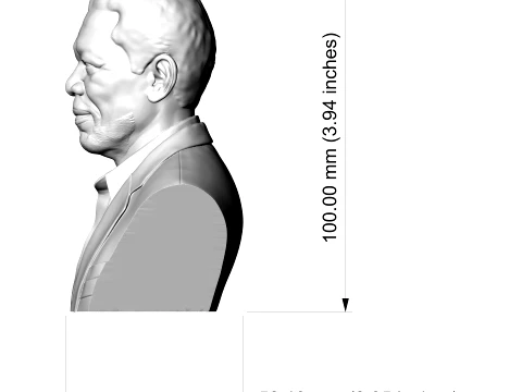 Morgan Freeman 3D Printable Bust 3D Print Model