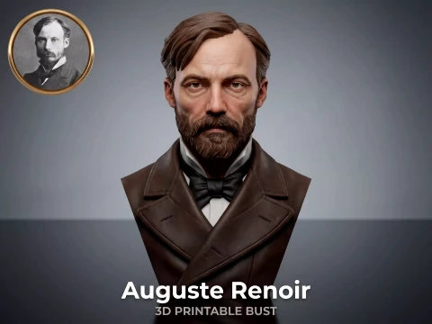 Auguste Renoir 3D Printable Bust Model Cetak 3D