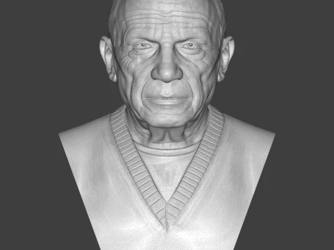 Pablo Picasso 3D Printable Bust 3D Print Model