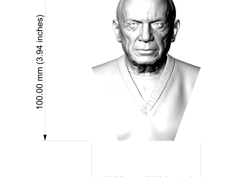 Pablo Picasso 3D Printable Bust 3D Print Model