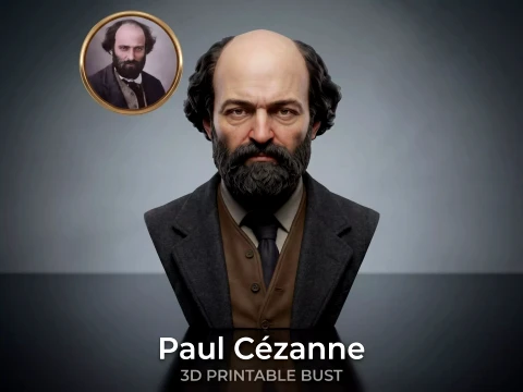 Paul Cezanne 3D Printable Bust Model Cetak 3D