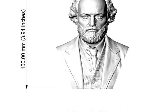 Paul Cezanne 3D Printable Bust 3D Print Model