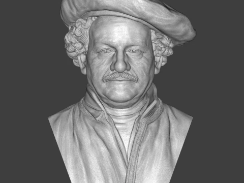 Rembrandt 3D Printable Bust 3D Print Model