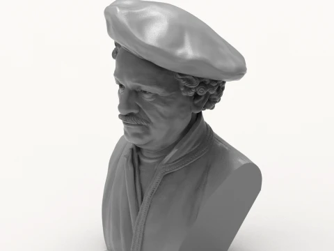 Rembrandt 3D Printable Bust 3D Print Model