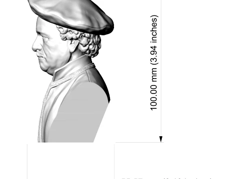 Rembrandt 3D Printable Bust 3D Print Model