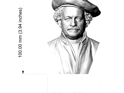 Rembrandt 3D Printable Bust 3D Print Model