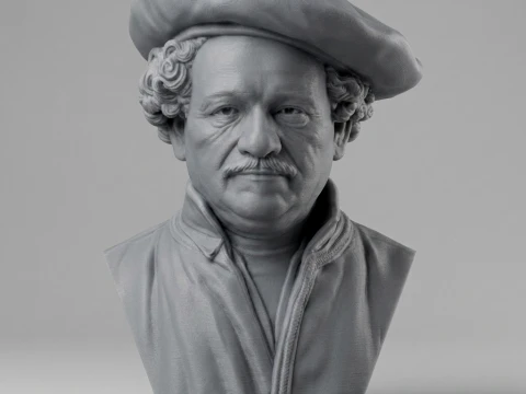 Rembrandt 3D Printable Bust 3D Print Model