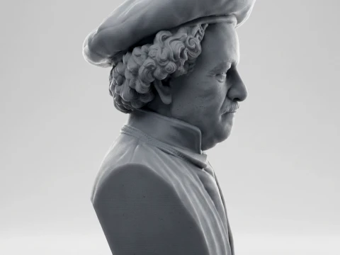 Rembrandt 3D Printable Bust 3D Print Model