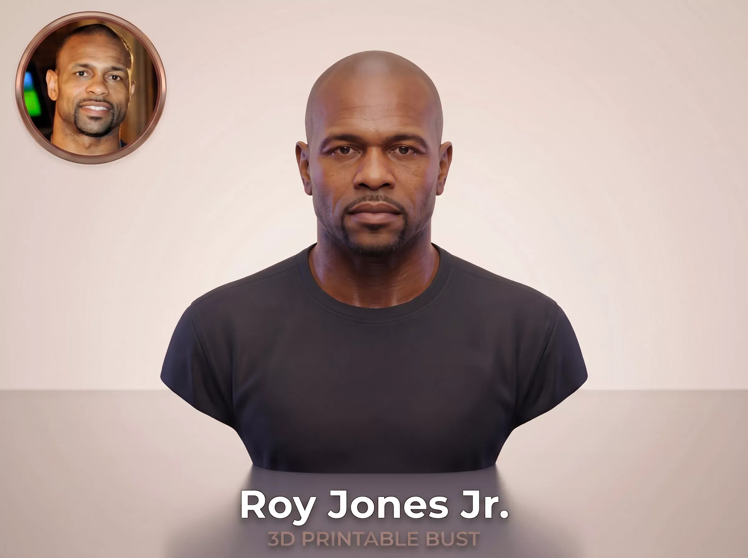 Roy Jones Jr 3D Printable Bust 3D Print Model .c4d .max .obj .3ds .fbx .stl .blend