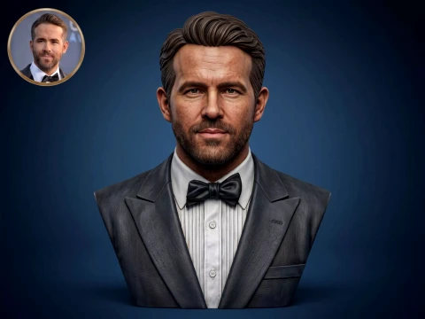 Ryan Reynolds 3D Printable Bust Model Cetak 3D