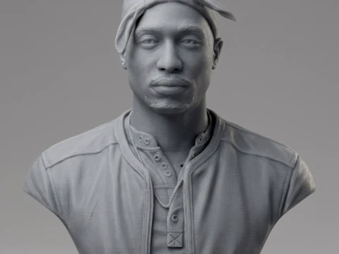 Tupac Shakur 3D Printable Bust 3D Print Model