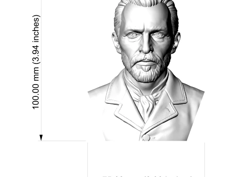Vincent Van Gogh 3D Printable Bust 3D Print Model
