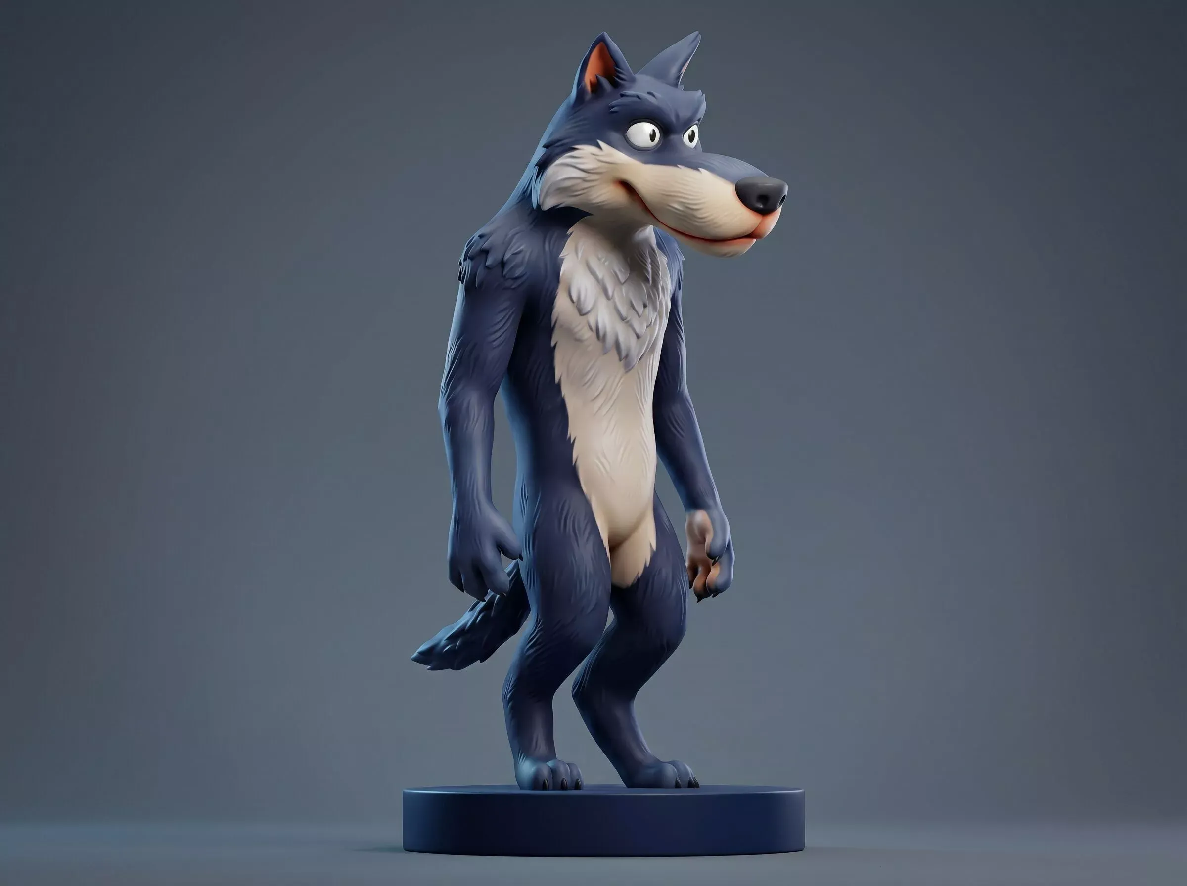 Wolf 3D Printable Figurine 3D Print Model .c4d .max .obj .3ds .fbx .stl .blend 