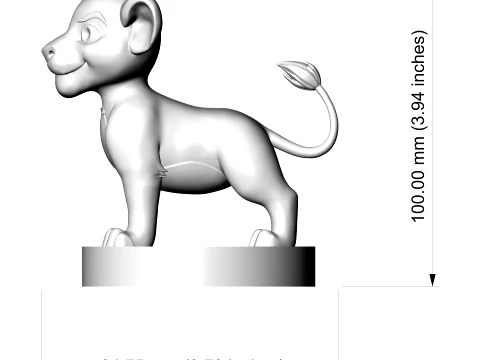 Simba Printable Figurine 3D print model 3D Print Model