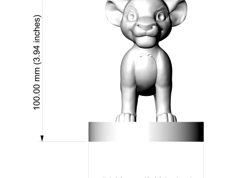Simba Printable Figurine 3D print model 3D Print Model