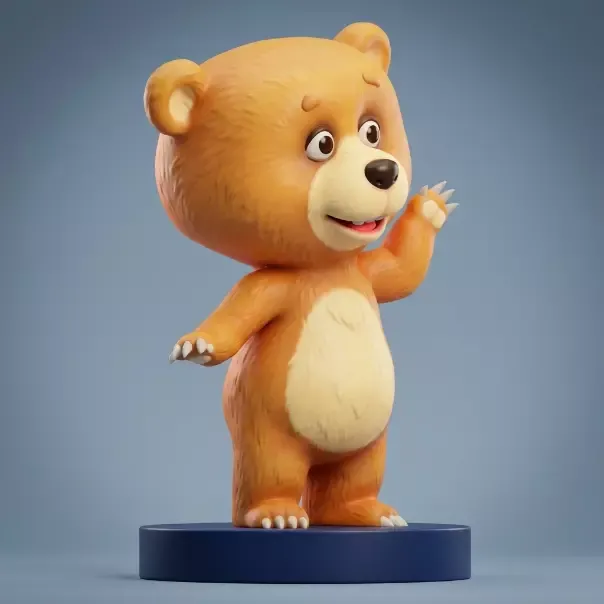 Bear 3D Printable Figurine 3D Print Model .c4d .max .obj .3ds .fbx .stl .blend 