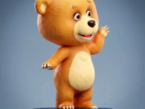 Bear 3D Printable Figurine Model Cetak 3D