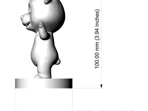 Bear 3D Printable Figurine 3D Print Model