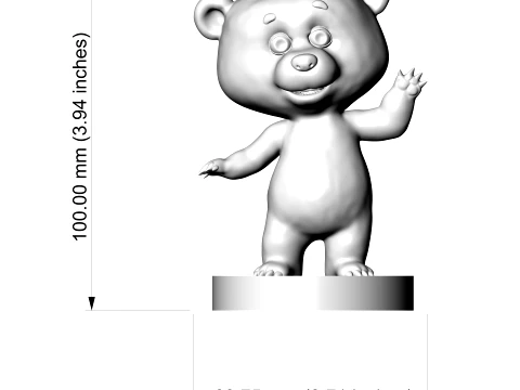 Bear 3D Printable Figurine 3D Print Model