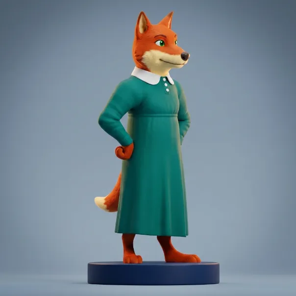 Fox 3D Printable Figurine 3D Print Model .c4d .max .obj .3ds .fbx .stl .blend 