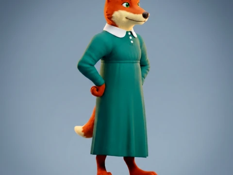 Fox 3D Printable Figurine Model Cetak 3D