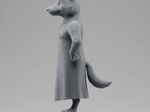 Fox 3D Printable Figurine 3D Print Model