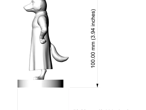 Fox 3D Printable Figurine 3D Print Model