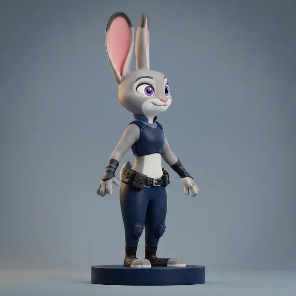 Judy Hopps 3D Printable Figurine 3D Print Model .c4d .max .obj .3ds .fbx .stl .blend 