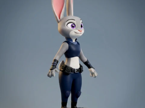 Judy Hopps 3D Printable Figurine Model Cetak 3D