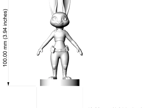 Judy Hopps 3D Printable Figurine 3D Print Model