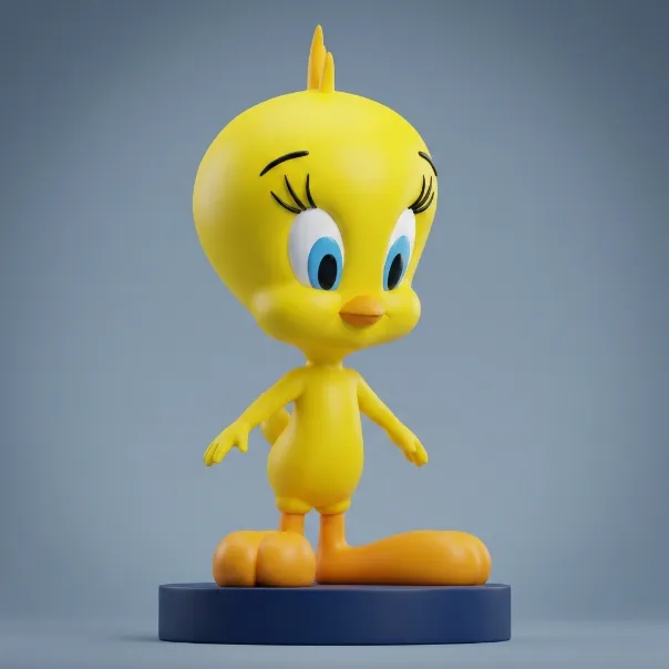 Tweety 3D Printable Figurine 3D Print Model .c4d .max .obj .3ds .fbx .stl .blend