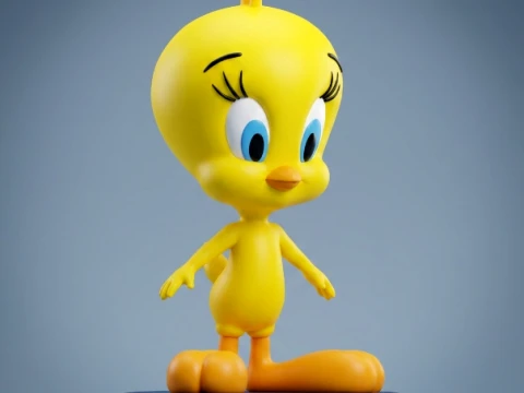 Tweety 3D Printable Figurine Model Cetak 3D