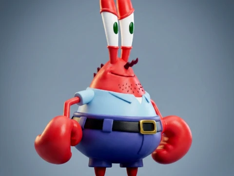 Mr Krabs 3D Printable Figure Model Cetak 3D