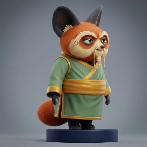 Shifu Kung Fu Panda 3D Printable Figure 3D Print Model .c4d .max .obj .3ds .fbx .stl .blend