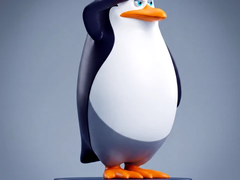 Penguin 3D Printable Figure Model Cetak 3D