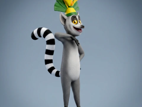 King Julien 3D Printable Figure Model Cetak 3D
