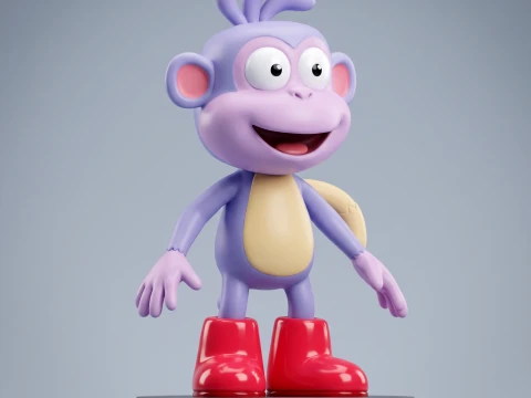 Monkey Dora 3D Printable Figure Model Cetak 3D