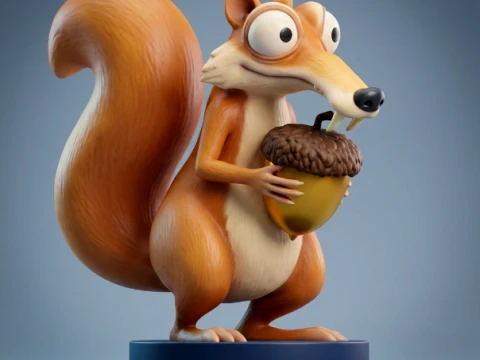 Scrat 3D Printable Figure Model Cetak 3D