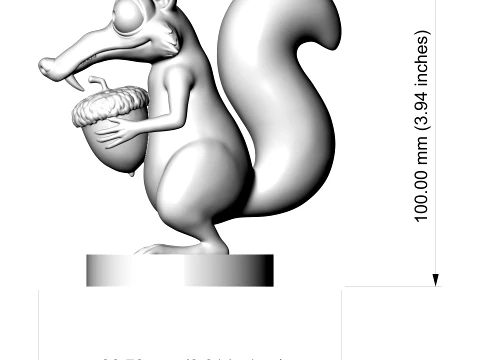 Scrat 3D Printable Figure 3D Print Model