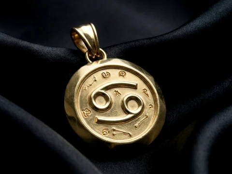 Cancer Faceted Zodiac Medallion Pendant 3D Принт Модель