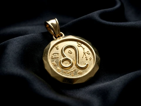 Leo Faceted Zodiac Medallion Pendant 3D Принт Модель
