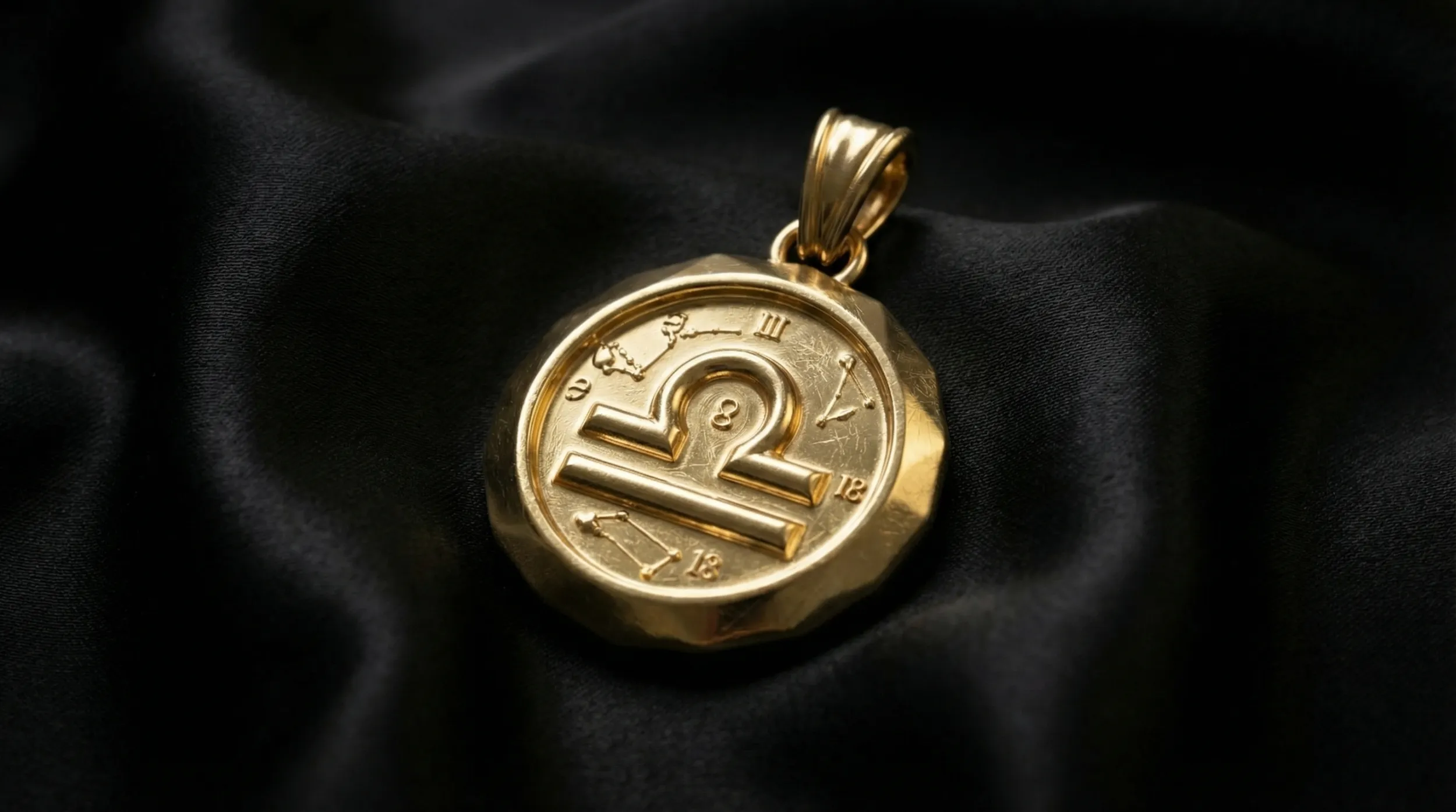 Libra Faceted Zodiac Medallion Pendant 3D Print Model .c4d .max .obj .3ds .fbx .stl .blend 