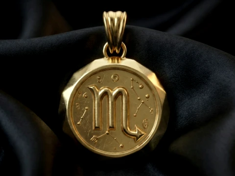 Scorpio Faceted Zodiac Medallion Pendant 3D Принт Модель