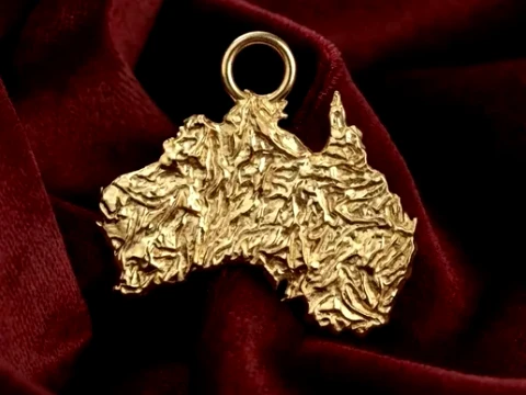 Australia Topographic Map Pendant 3D Принт Модель