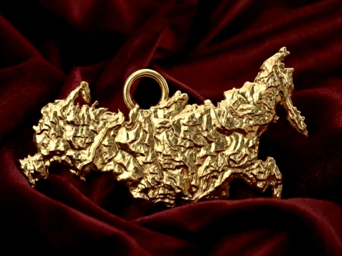 Russia Topographic Map Pendant 3D Принт Модель