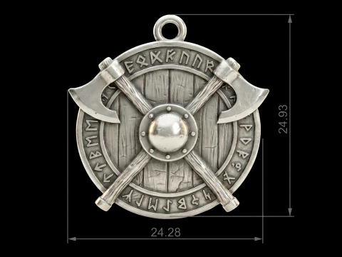 Viking Pendant 3D Print Model