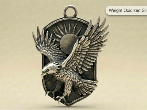 Eagle Sun Flight Pendant 3D Print Model