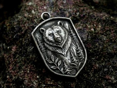 Bear Forest Guardian Pendant 3D Принт Модель