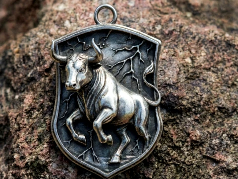 Bull Thunder Shield Pendant 3D Принт Модель